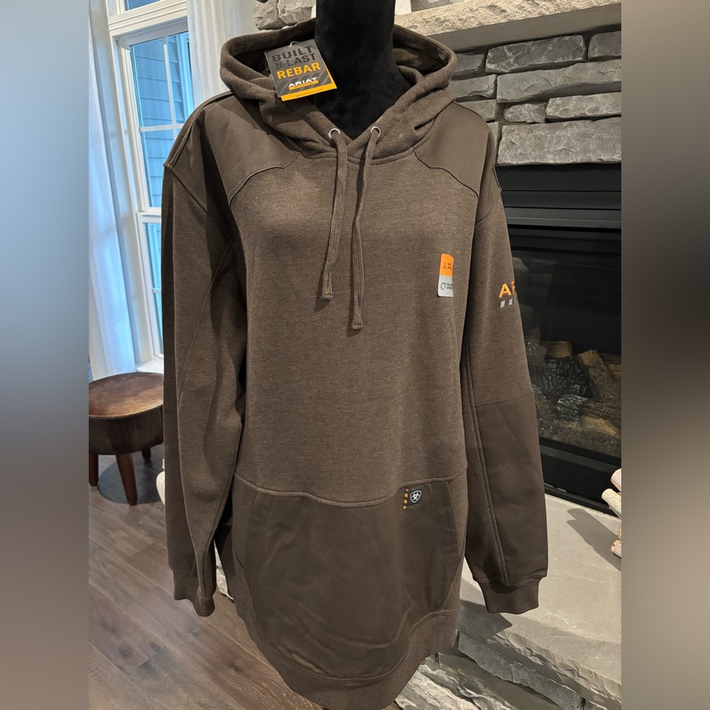 Ariat Rebar Workman Dura canvas Hood,water & stain repellent, pocket,pullover